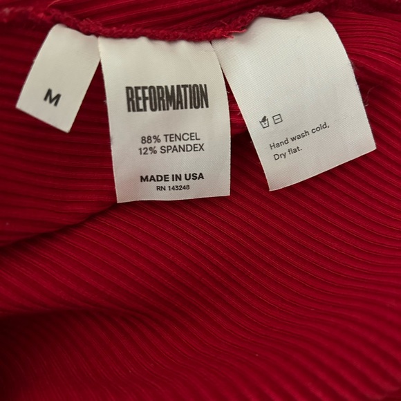 Reformation Vibrant Red Ribbed Top - Picture 4 of 4